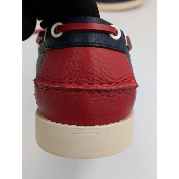 Gucci Men's Riverside Moccasin Calfskin GG Boat Shoes Blue/Off White 745968 UK9 - Picture 7 of 12